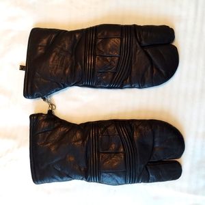 Olympia Sports black leather gloves mens Size Medium